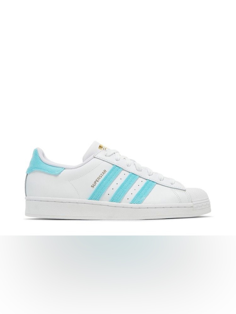 adidas Superstar Sneakers Size 13.5 White and Light Blue NWT